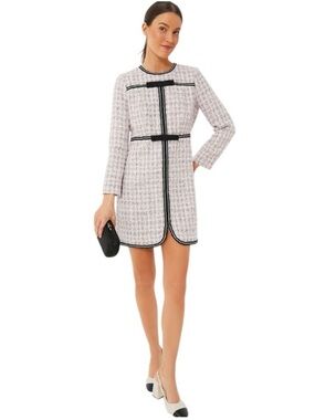 Tuckernuck Pomander Place Brigitta Tweed Bow Dress Pink Size M